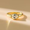 Oval Cut Engagement Ring 1.25 CT. TW. Simulated Diamond 18K Gold Plated Sterling Silver