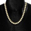 Classic Round Tennis Necklace 18K Gold Plated Sterling Silver