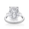 Emerald Cut Three Stone Bridal Set in Sterling Silver with Rhodium Finish