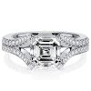 Split Shank Asscher Cut Sterling Silver Engagement Ring - 1.25 CT TW