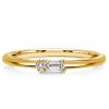 Golden Baguette & Round Cut Stackable Ring Set - 18K Gold Plated