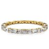 Golden Baguette & Round Cut Stackable Ring Set - 18K Gold Plated