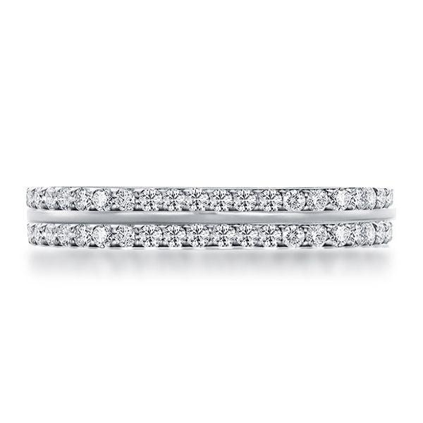 1.25 CT. TW. Double Row Eternity Wedding Band in Rhodium Plated 925 Sterling Silver