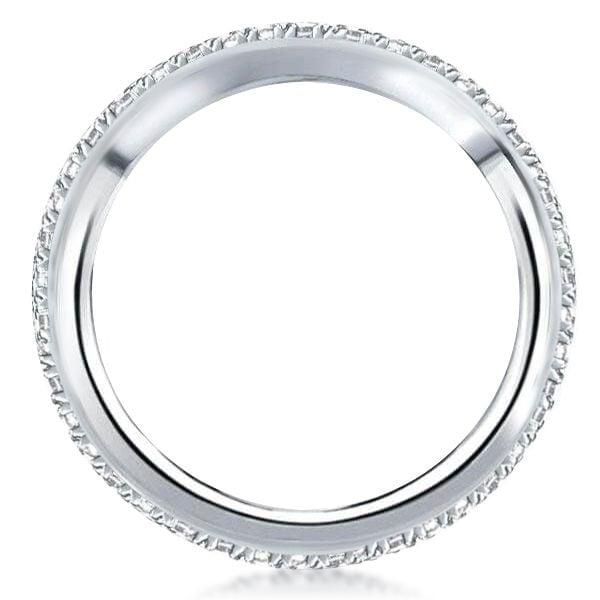 1.25 CT. TW. Double Row Eternity Wedding Band in Rhodium Plated 925 Sterling Silver