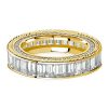 Rope Edge Baguette Eternity Band - Sterling Silver Anniversary Wedding Ring