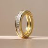 Rope Edge Baguette Eternity Band - Sterling Silver Anniversary Wedding Ring