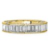 Rope Edge Baguette Eternity Band - Sterling Silver Anniversary Wedding Ring