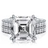 Asscher Cut White Sapphire Sterling Silver Wedding Ring Set