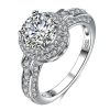Double Halo Sterling Silver Wedding Ring Set - 1.25 CT Center Stone