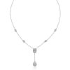 Pear & Emerald Cut Twin Tie Halo Necklace | Sterling Silver | 4.83 CT. TW