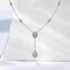 Pear & Emerald Cut Twin Tie Halo Necklace | Sterling Silver | 4.83 CT. TW