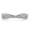 Twisted White Sapphire Wedding Band for Women - Sterling Silver