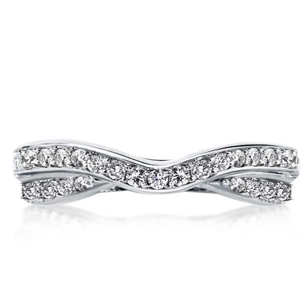 Twisted White Sapphire Wedding Band for Women - Sterling Silver