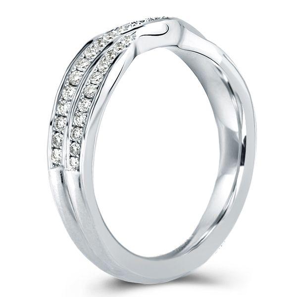 Twisted White Sapphire Wedding Band for Women - Sterling Silver