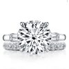 Three Stone Created White Sapphire Bridal Set - 925 Sterling Silver