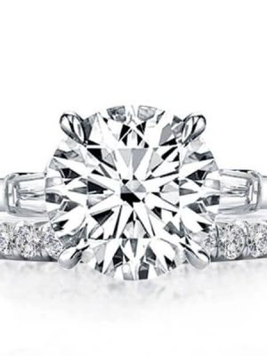 Three Stone Created White Sapphire Bridal Set - 925 Sterling Silver