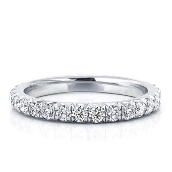 Three Stone Created White Sapphire Bridal Set - 925 Sterling Silver