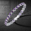 Oval Cut Amethyst Tennis Bracelet in Rhodium Plated 925 Sterling Silver