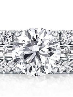 White Sapphire Eternity 3-Piece Wedding Ring Set - 925 Sterling Silver