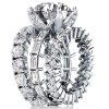 White Sapphire Eternity 3-Piece Wedding Ring Set - 925 Sterling Silver