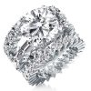 White Sapphire Eternity 3-Piece Wedding Ring Set - 925 Sterling Silver