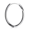 Pave Set Black Sapphire Twist Hoop Earrings in 925 Sterling Silver