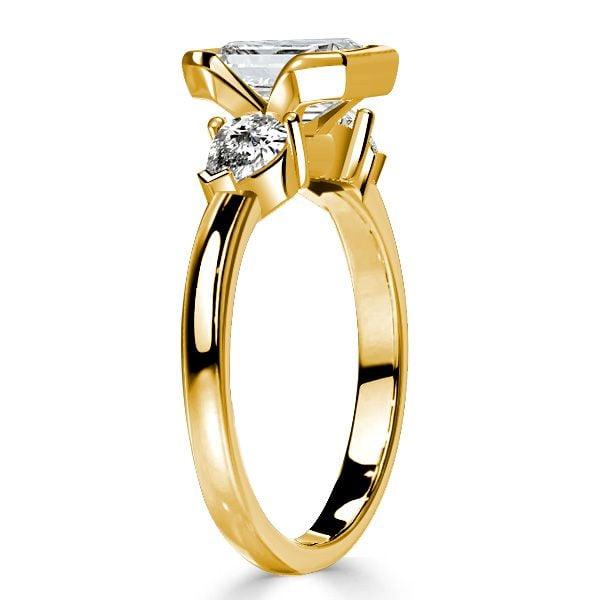 Asscher Cut 3 Stone Engagement Ring in Sterling Silver with 3.00 CTW