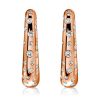 18K Rose Gold Flush Setting Hoop Earrings with 1.21 CT. TW. White Sapphires