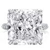 Hidden Halo Princess Cut Sterling Silver Engagement Ring (16.55 CT)