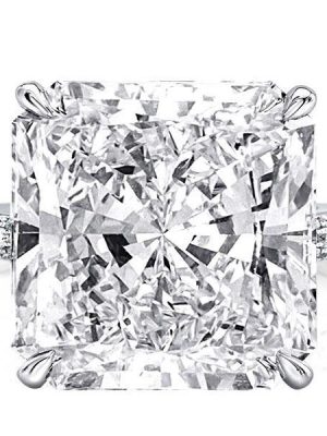 Hidden Halo Princess Cut Sterling Silver Engagement Ring (16.55 CT)