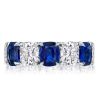 Eternity Wedding Band for Women, Classic Blue & White Stone Accented, 925 Sterling Silver