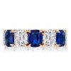 Eternity Wedding Band for Women, Classic Blue & White Stone Accented, 925 Sterling Silver