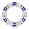 Eternity Wedding Band for Women, Classic Blue & White Stone Accented, 925 Sterling Silver