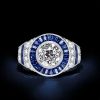 Vintage Halo Engagement Ring - White Milgrain Sterling Silver 3.97 CTW