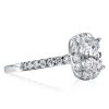 Princess Cut White Sapphire Halo Engagement Ring - Sterling Silver (2.35 ctw)