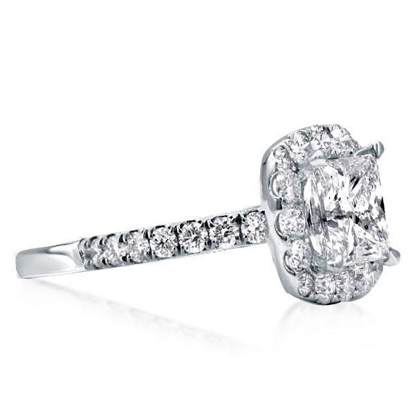 Princess Cut White Sapphire Halo Engagement Ring - Sterling Silver (2.35 ctw)