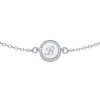Personalized Circle Initial Bracelet - 925 Sterling Silver Engraved Charm