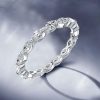 Marquise Cut White Sapphire Eternity Wedding Band in Sterling Silver
