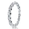 Marquise Cut White Sapphire Eternity Wedding Band in Sterling Silver