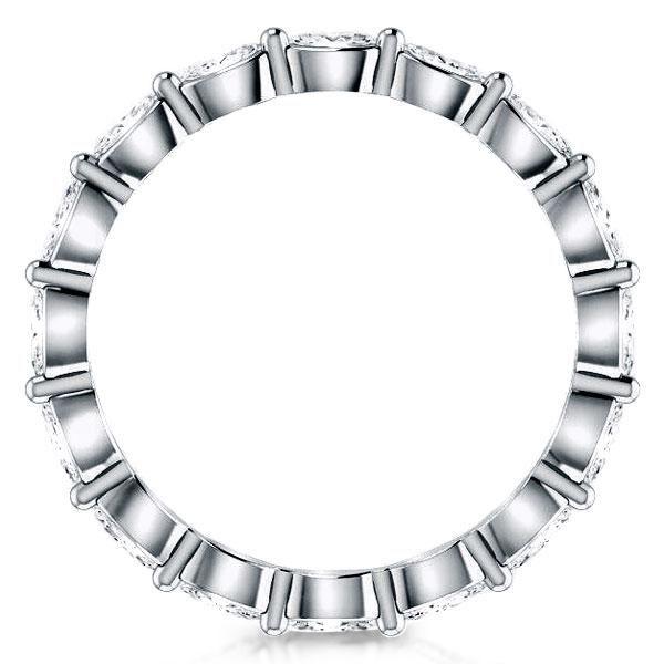 Marquise Cut White Sapphire Eternity Wedding Band in Sterling Silver