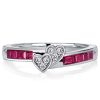 Asscher Cut Ruby Anniversary Ring in Sterling Silver - 0.62 CT. TW.