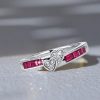 Asscher Cut Ruby Anniversary Ring in Sterling Silver - 0.62 CT. TW.