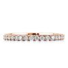 Rose Gold Wedding Band - 18K Plated Sterling Silver, Classic Round Cut