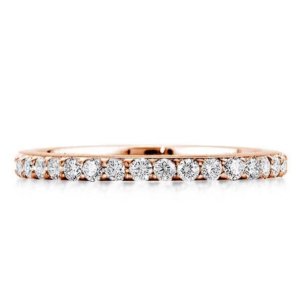 Rose Gold Wedding Band - 18K Plated Sterling Silver, Classic Round Cut