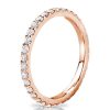 Rose Gold Wedding Band - 18K Plated Sterling Silver, Classic Round Cut