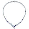 Blue Sapphire Tennis Necklace - Sterling Silver, 27.68 CT. TW