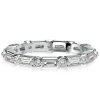 1.19 CT. TW. Baguette and Round Cut Eternity Wedding Band in 925 Sterling Silver