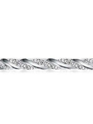 Twist Eternity Band in 925 Sterling Silver with 0.45 CT. TW. Stones