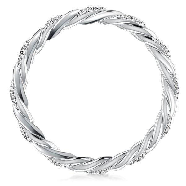 Twist Eternity Band in 925 Sterling Silver with 0.45 CT. TW. Stones