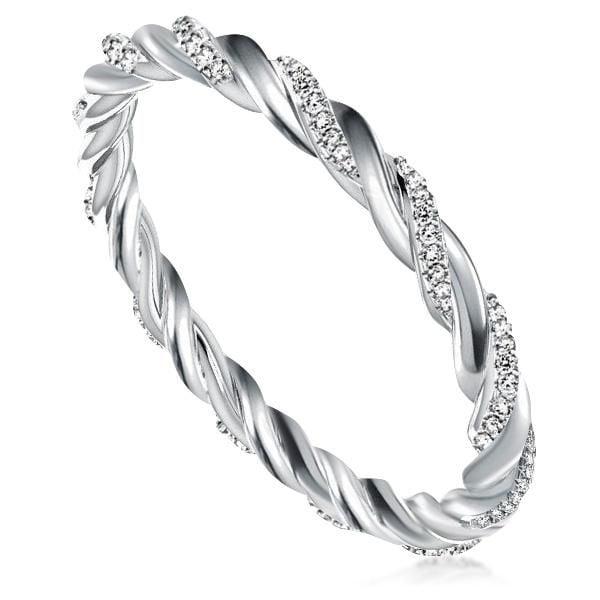 Twist Eternity Band in 925 Sterling Silver with 0.45 CT. TW. Stones
